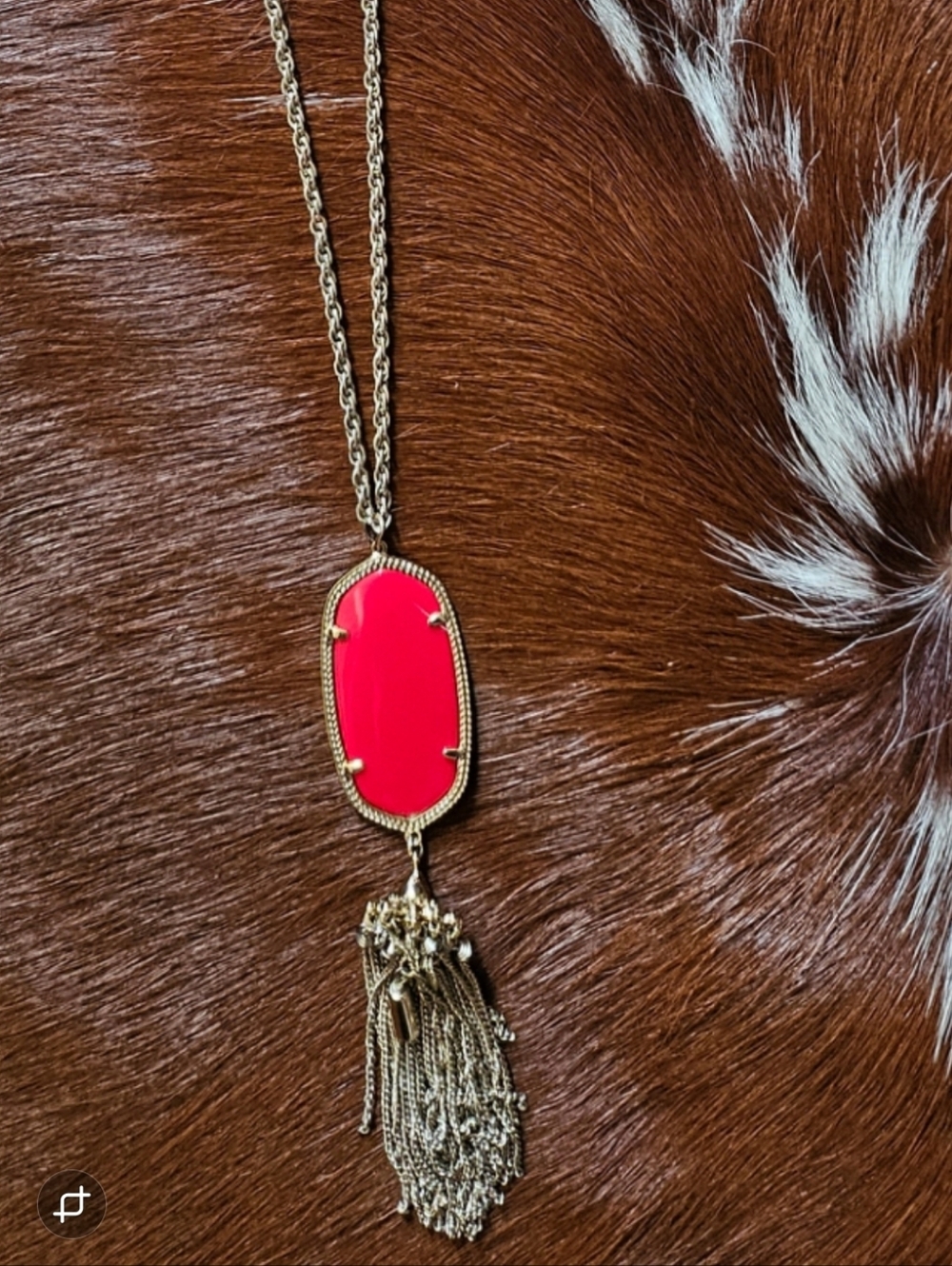 Kendra Scott Gold Logo Charm Necklace